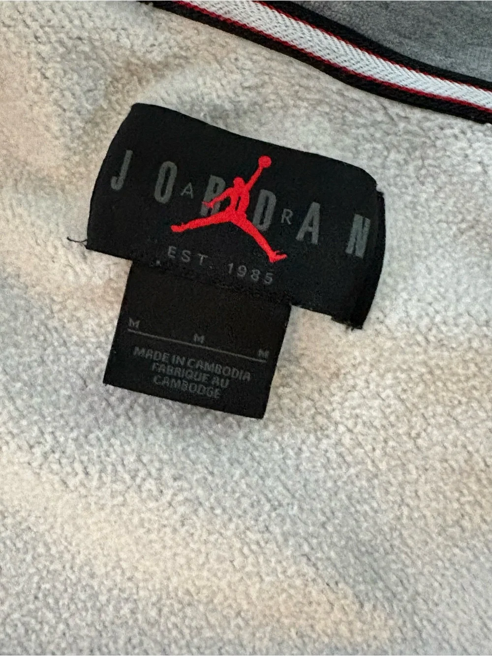 Jordan Gray Full Zip Fleece Hoodie Men’s Medium Embroidered Jumpman Signature